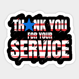 Thank You For Your Service 4th Of July Veterans Day Sticker